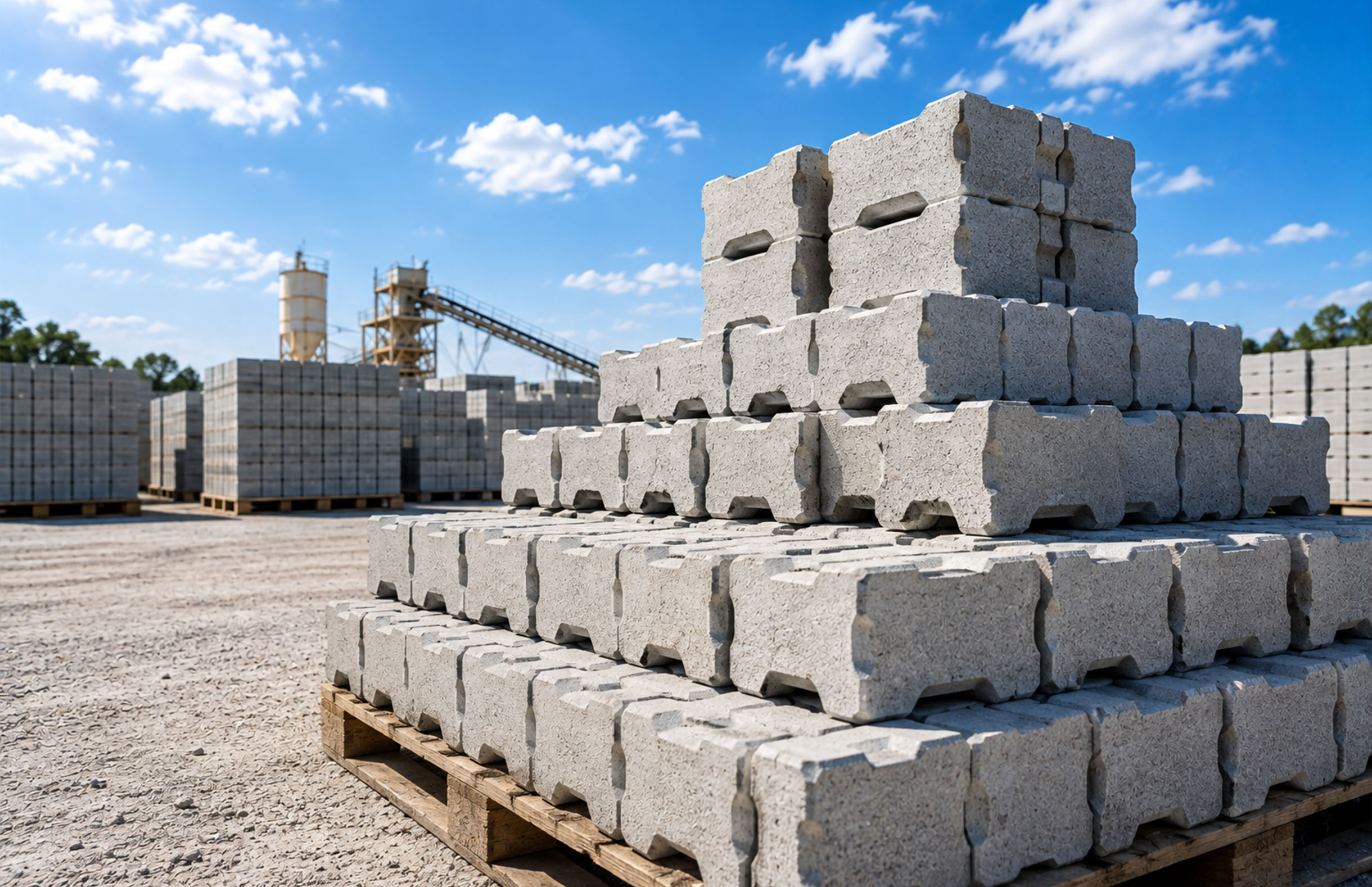 Construction blocks and materials